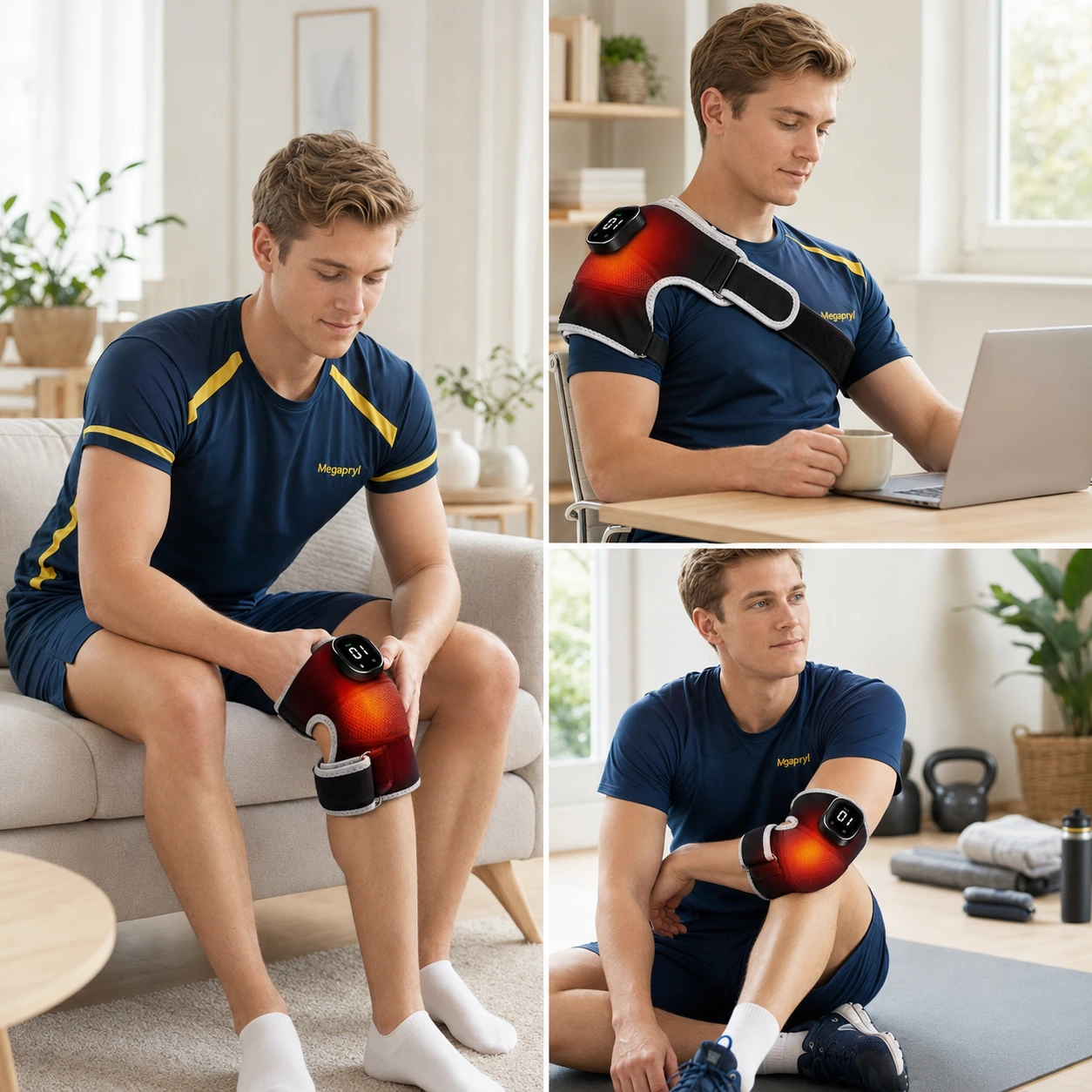 Ledmassagerare med Rött Ljus, Värme och Massage