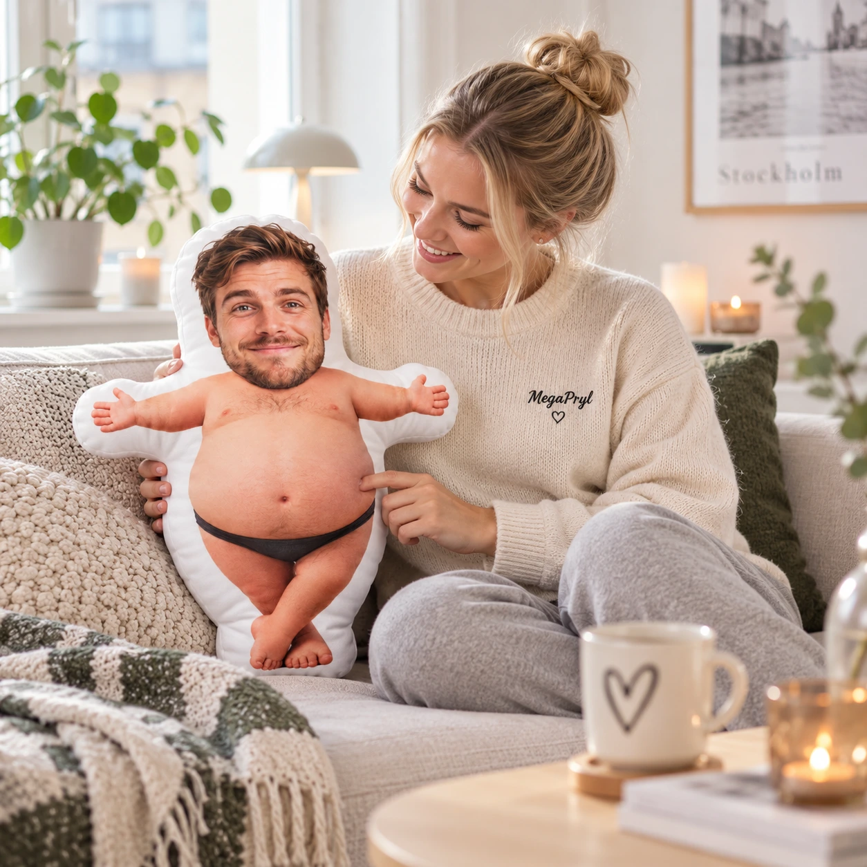 Personlig fotokudde med egen bild
