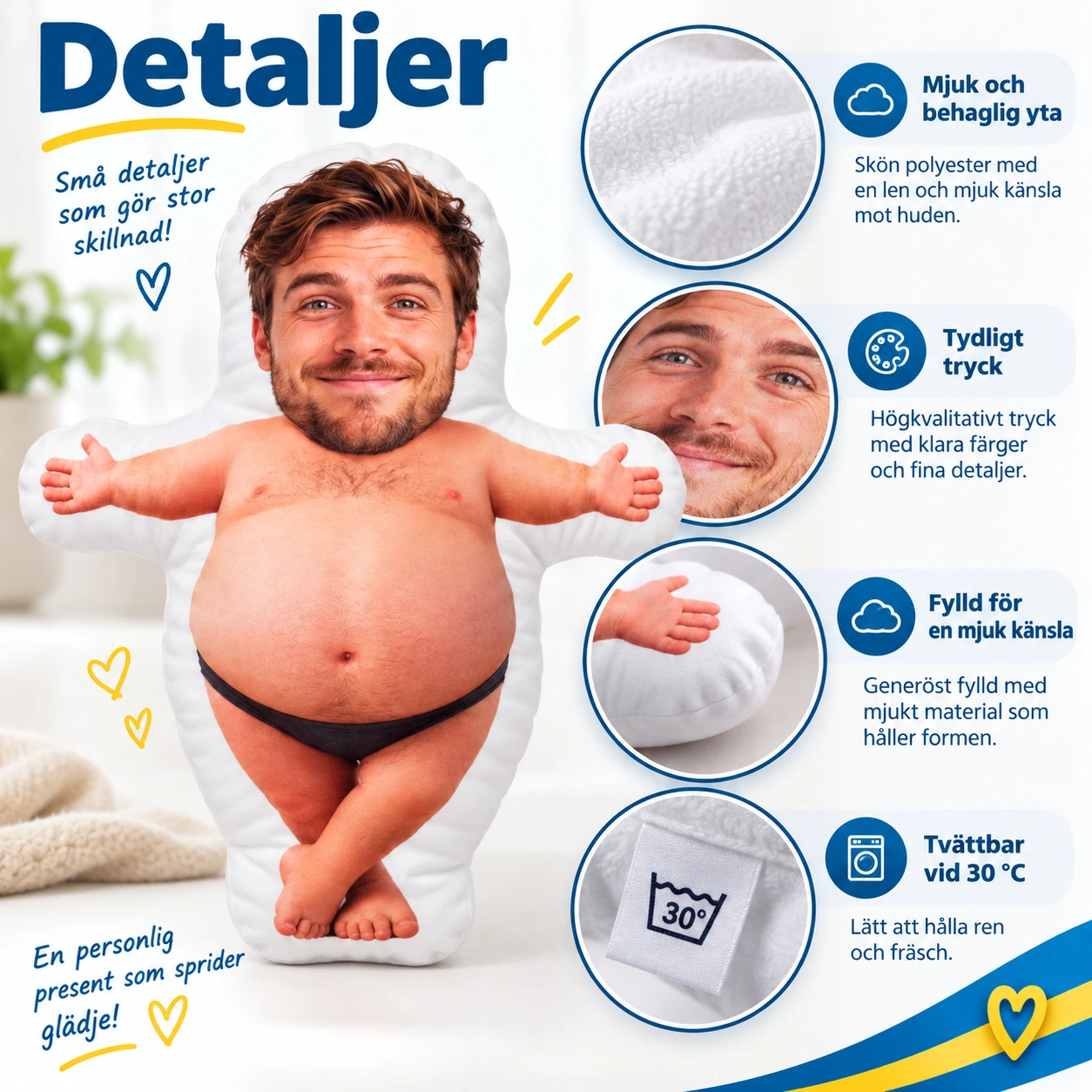 Personlig fotokudde med egen bild
