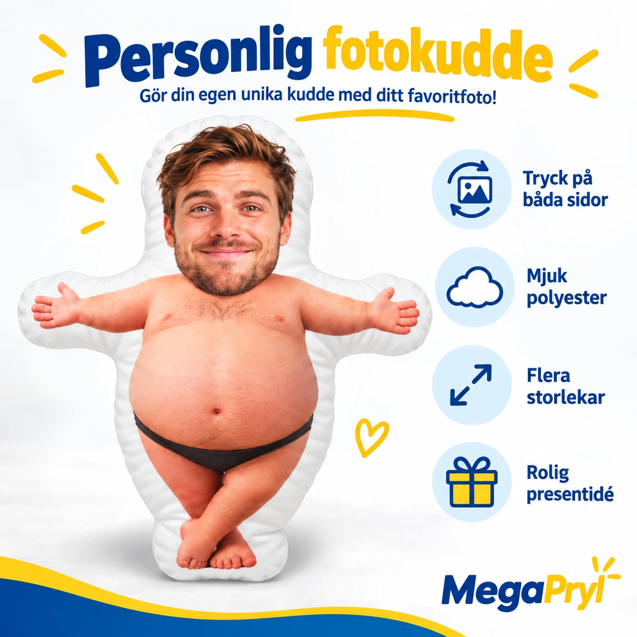 Personlig fotokudde med egen bild