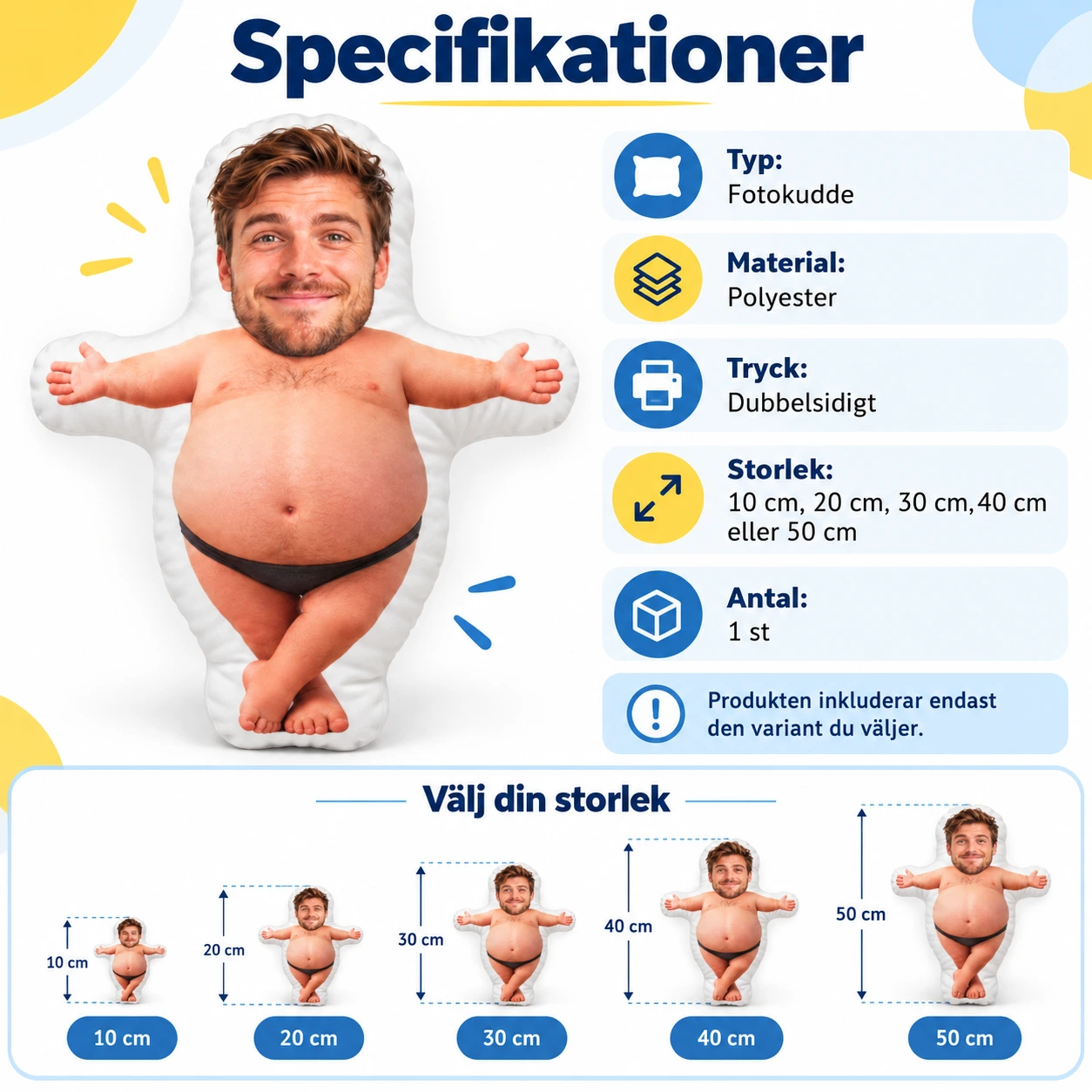 Personlig fotokudde med egen bild
