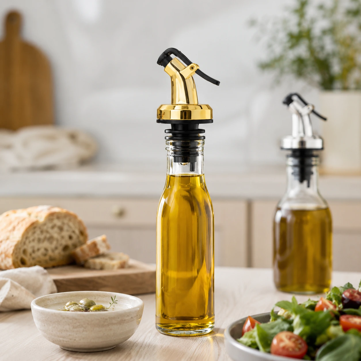 Oljemunstycke med Flaskpropp för Olja och Vinäger