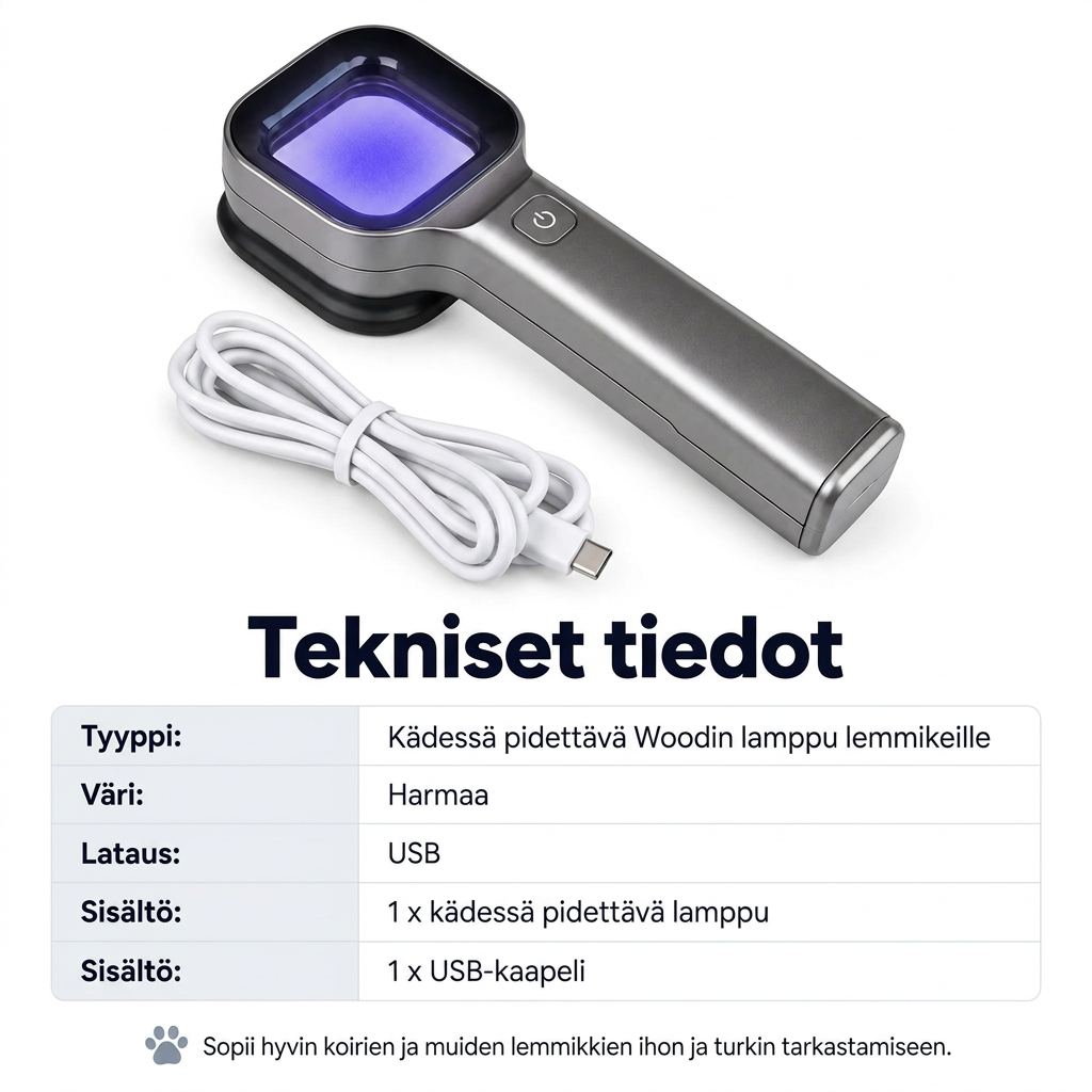 USB-ladattava Woodin lamppu lemmikeille
