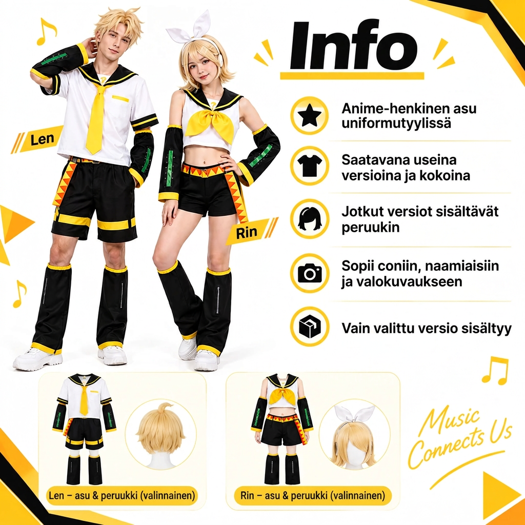 Anime Cosplay-asu univormulla, solmiolla ja lisävarusteilla